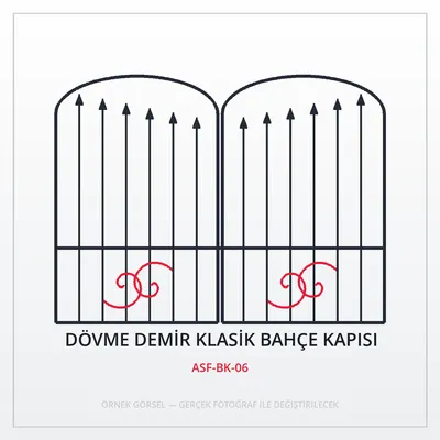 Dövme Demir Klasik Bahçe Kapısı