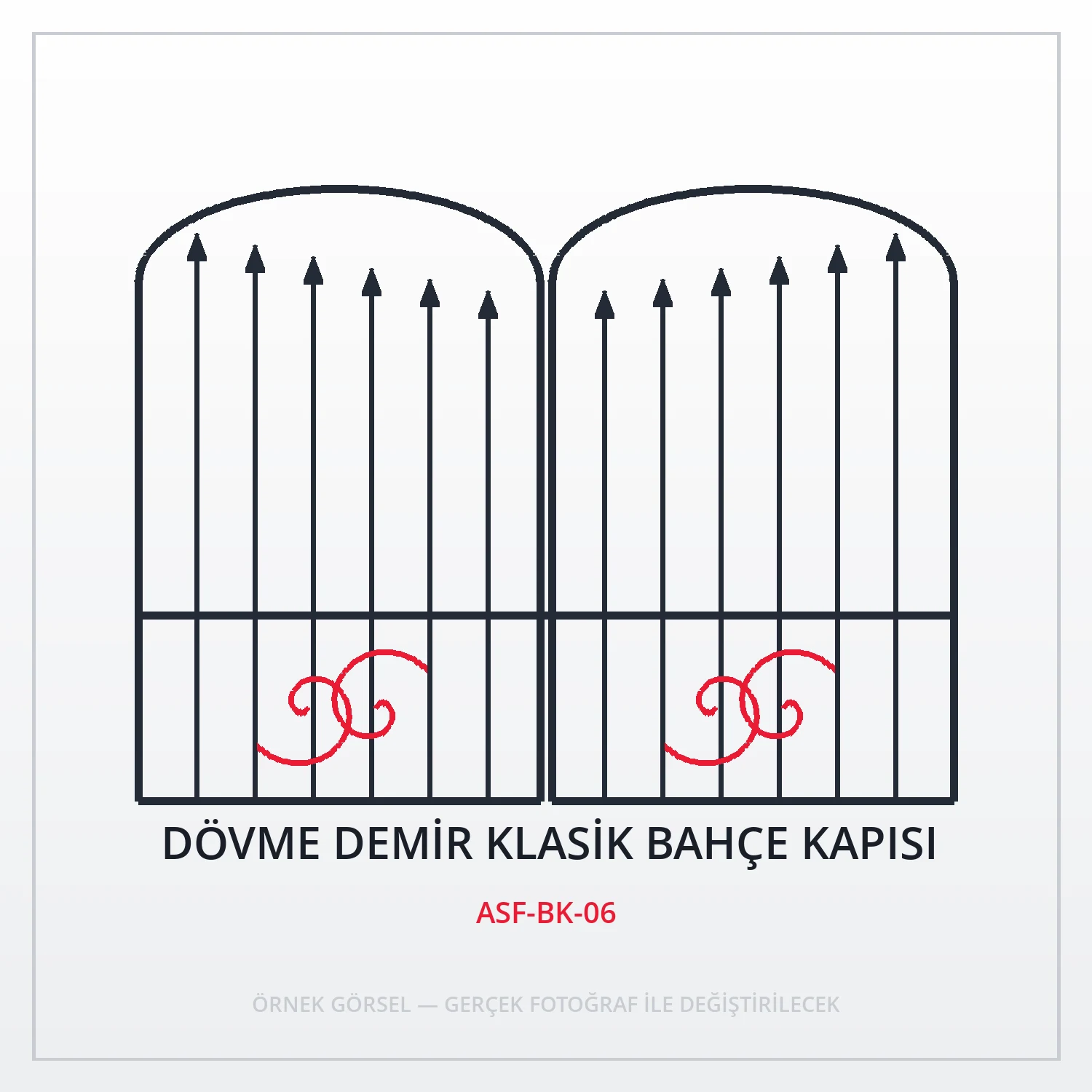 Dövme Demir Klasik Bahçe Kapısı