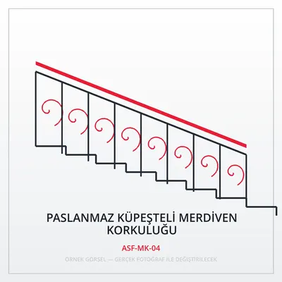 Paslanmaz Küpeşteli Merdiven Korkuluğu